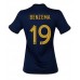 Frankrijk Karim Benzema #19 Voetbalkleding Thuisshirt Dames WK 2022 Korte Mouwen